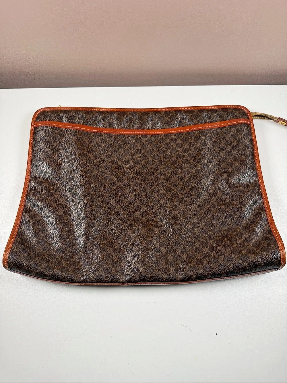 Vintage Celine Macadam Monogram Laptop Sleeve Document Pouch